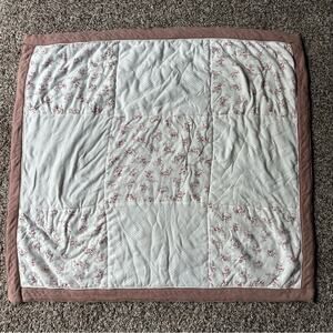 Little Me Pink Mauve Patchwork Blanket Soft and Cozy. Double sided